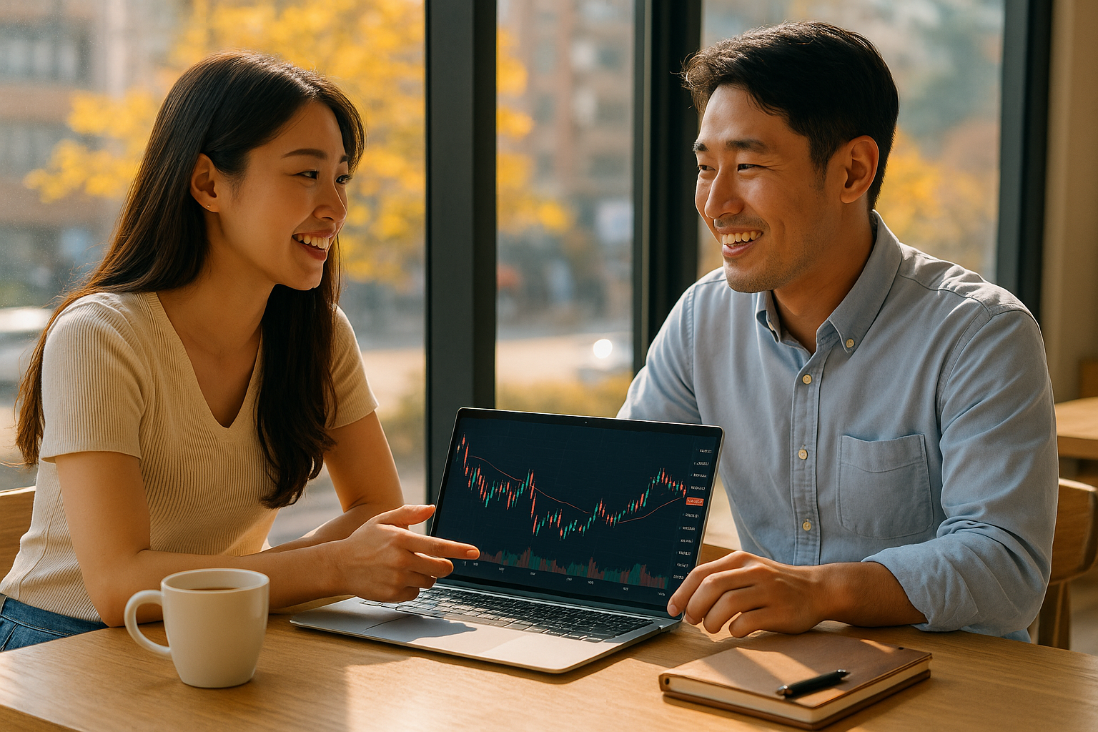 2030세대의 카페에서의 투자 대화