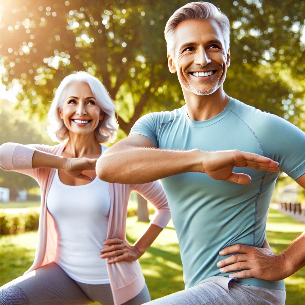 50대 건강관리 운동하는 사진