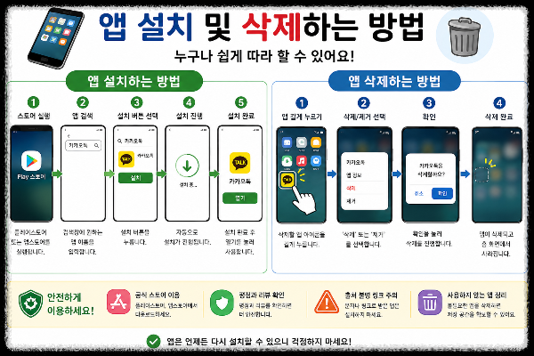 앱 설치 및 삭제하는 방법