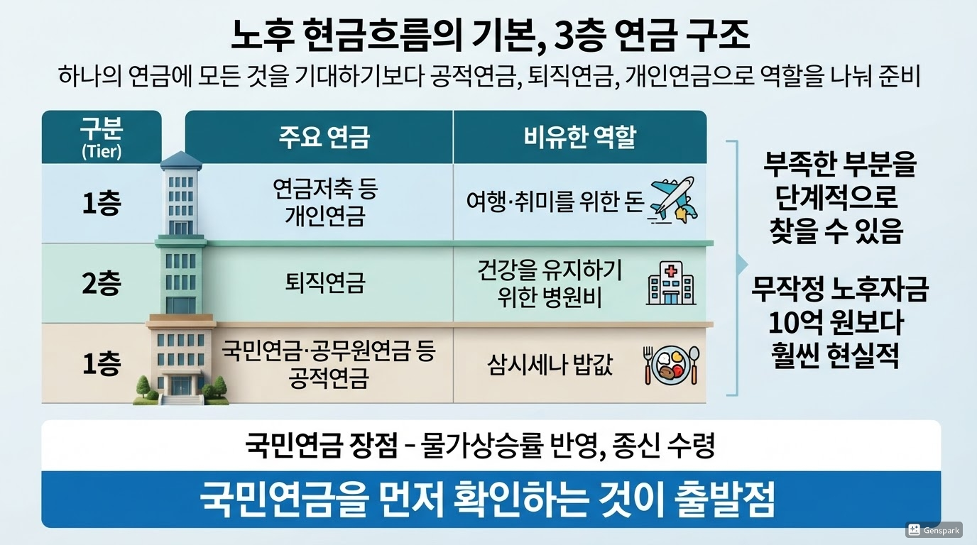 노후 현금흐름의 기본, 3층 연금 구조
