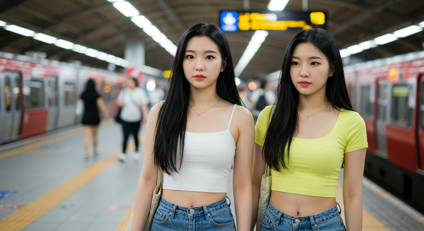 기차를 기다리는 여인들