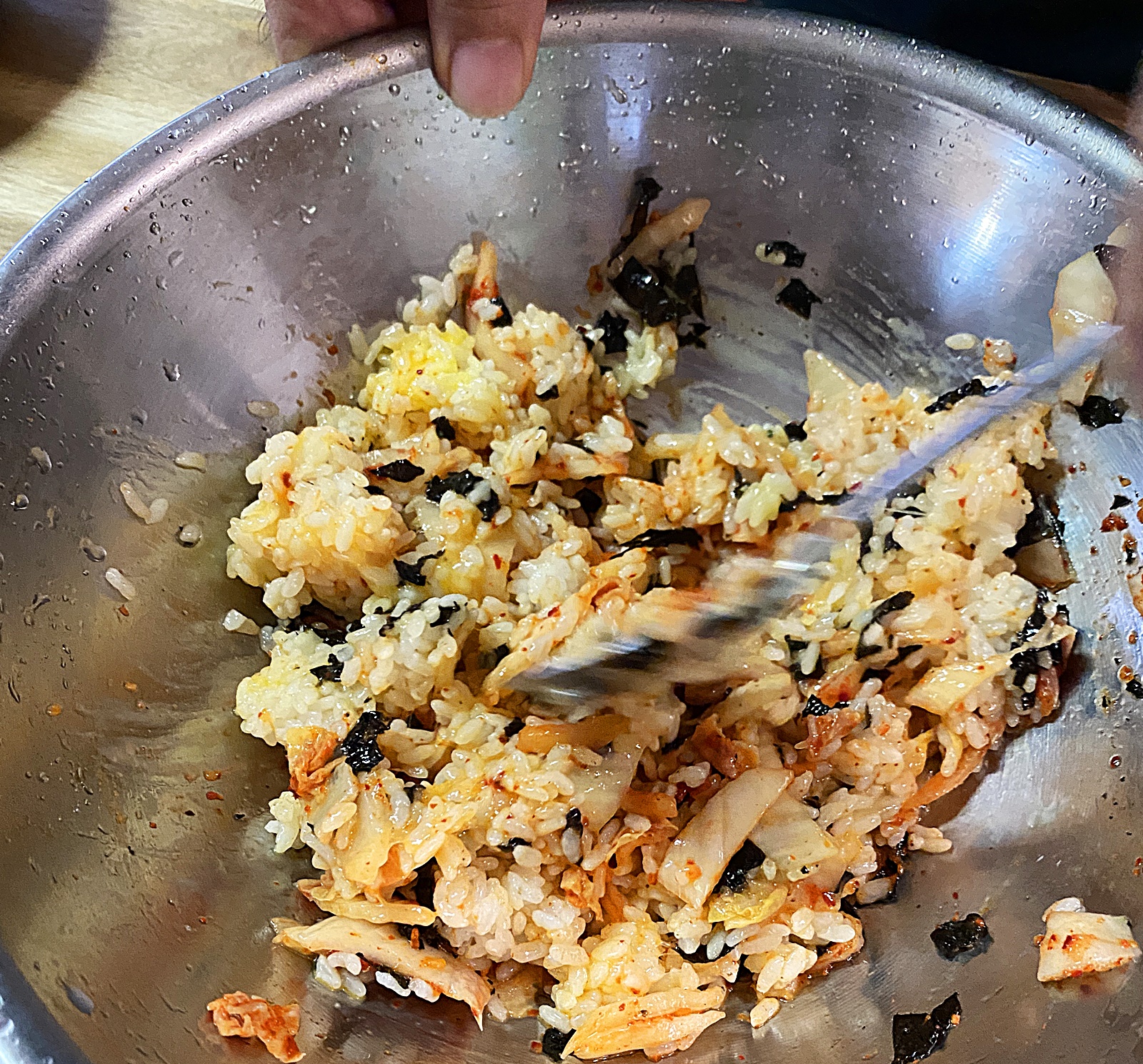 후식 볶음밥 미리 비비기