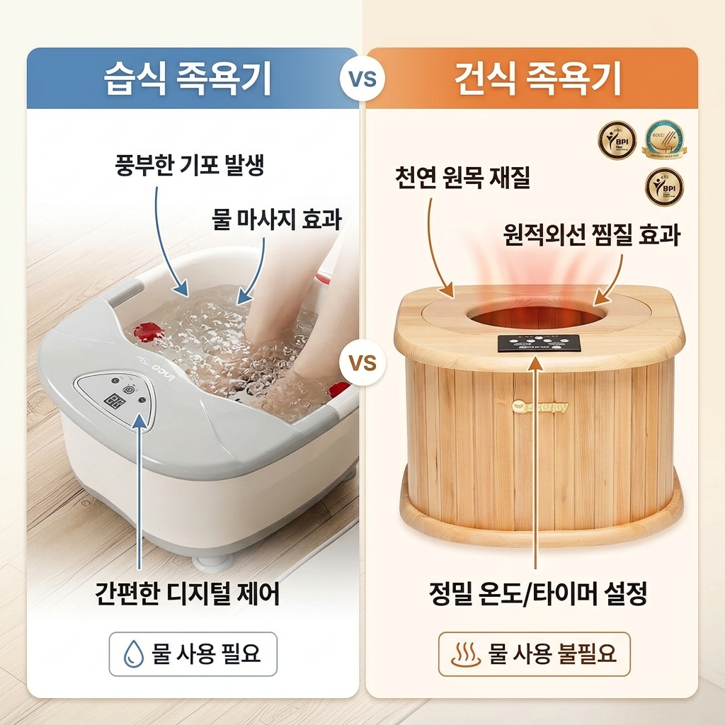 족욕기 고르는법 습식 건식 차이