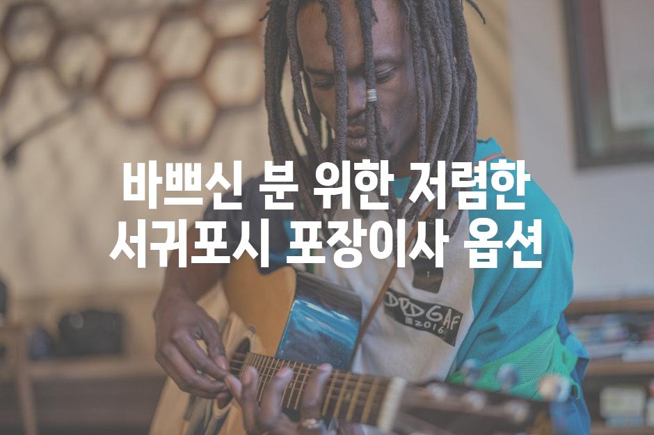 바쁘신 분 위한 저렴한 서귀포시 포장이사 옵션
