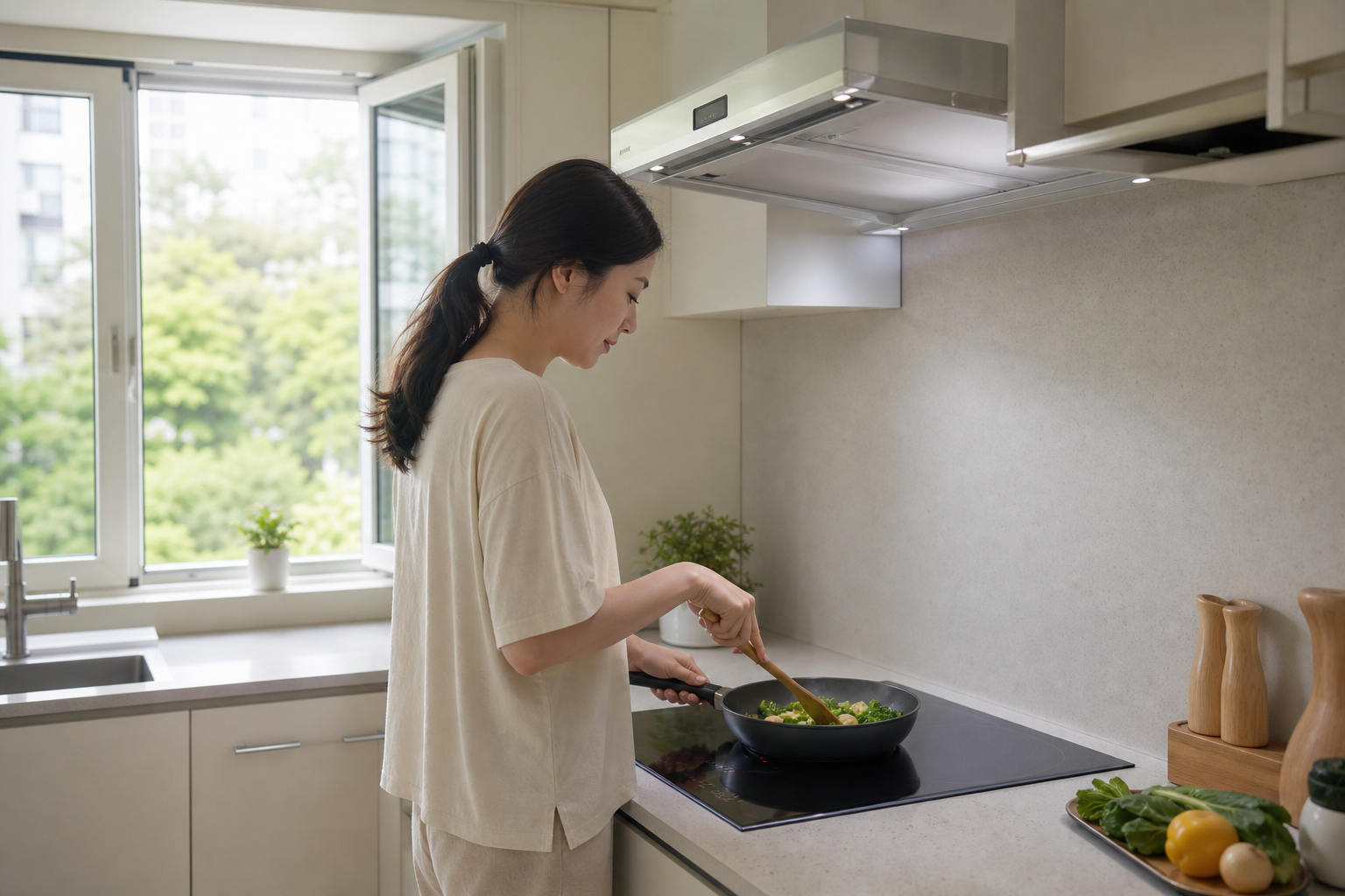 조리 연기를 줄이는 환기