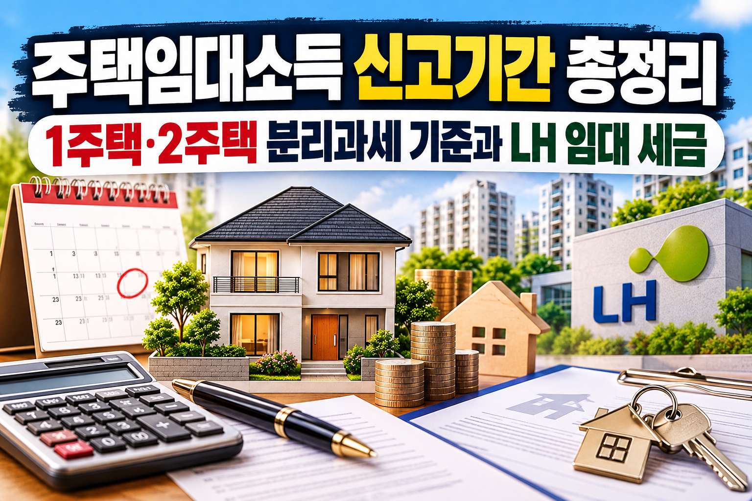 주택임대소득 신고기간 총정리｜1주택&middot;2주택 분리과세 기준과 LH 임대 세금 관련 사진