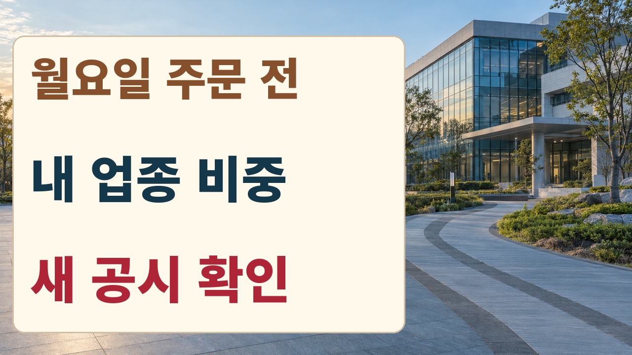 월요일 주문 전 내 업종 비중과 새 공시를 확인하는 행동 카드