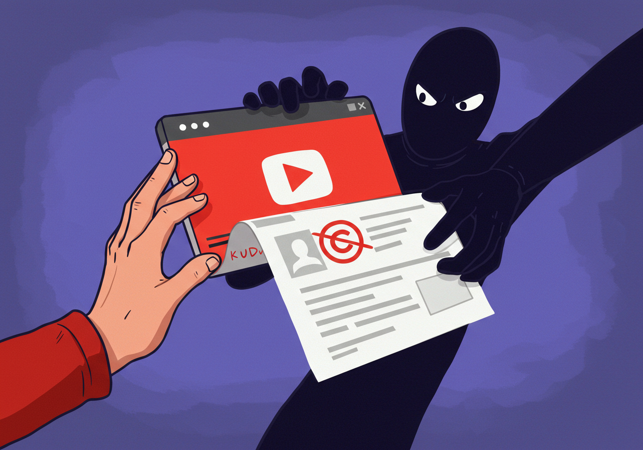 유튜브 영상 도용 신고 절차 예시
