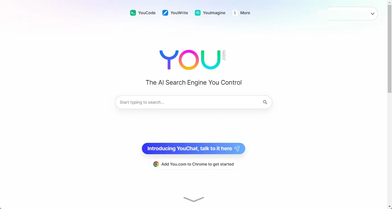 AI 기능이 많이 들어간 검색엔진 YOU.COM 훓어보기 사진 1