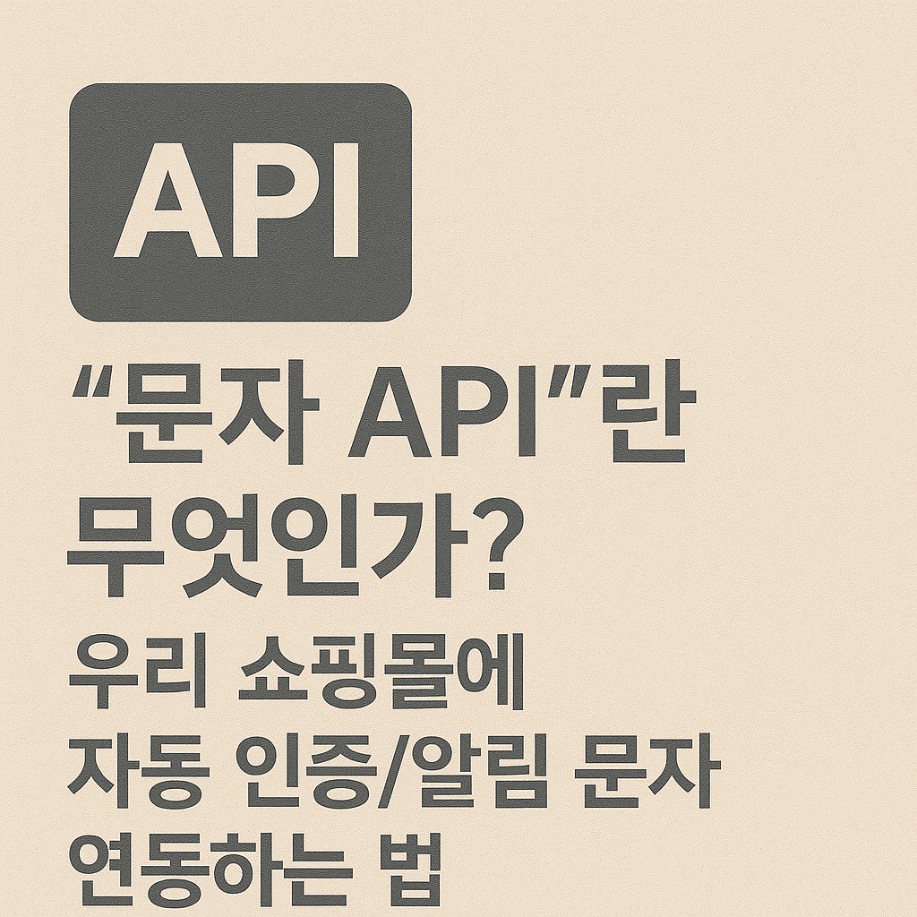 "문자 API"란 무엇인가? 우리 쇼핑몰에 자동 인증/알림 문자 연동하는 법
