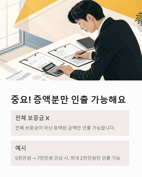 증액분만 인출 가능