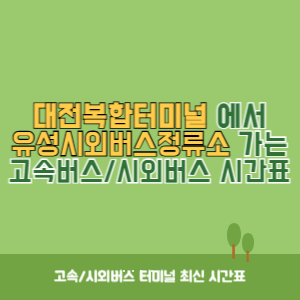 대전복합터미널에서 유성시외버스정류소 가는 시외버스 시간표 최신정보