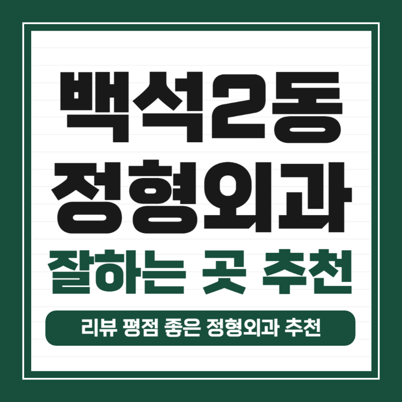 고양시 백석2동 정형외과 유명하고 잘하는 곳 추천 TOP 5