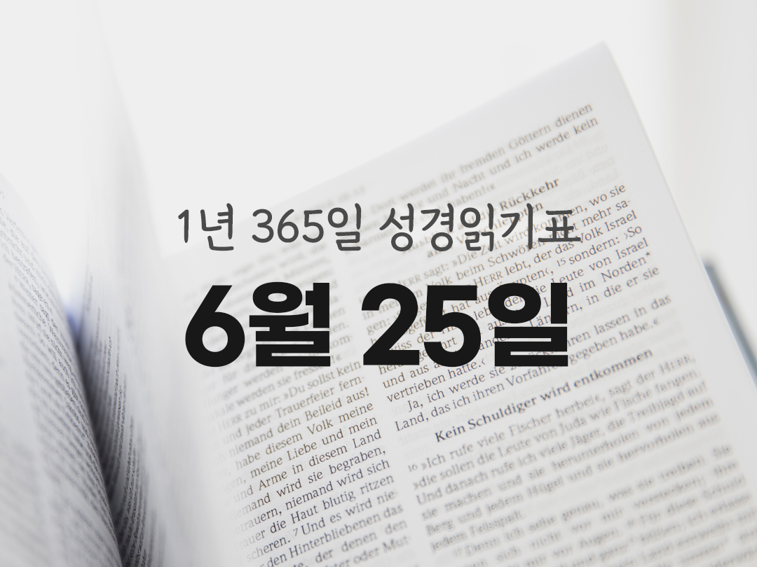 1년 365일 성경읽기표 6월 25일 잠언 성경읽기 진도표