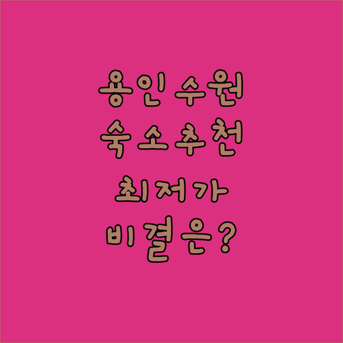 용인 수원 출장 여행 숙소 추천 리스..