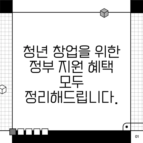 청년 창업을 위한 정부 지원 혜택 모두 정리해드립니다.