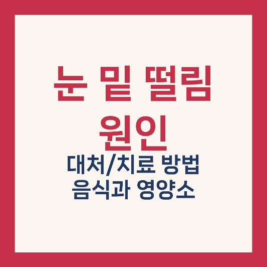 눈 밑 떨림 원인