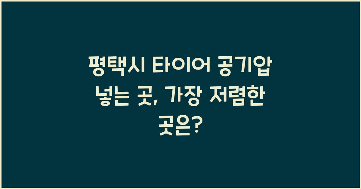 평택시 타이어 공기압 넣는 곳