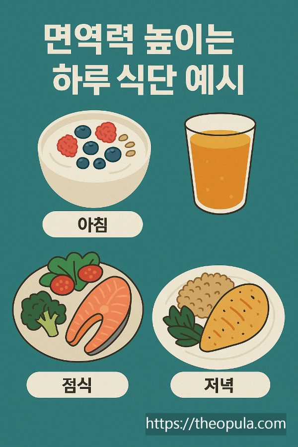 면역력 높이는 하루 식단 예시(아침 점심 저녁)
