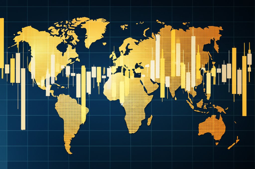 분쟁과 전쟁 속 한국 증시 테마의 세계 지도와 차트 (매거진 에디토리얼 스타일)
