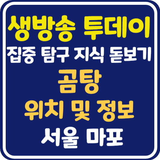 생방송 투데이 곰탕 맛집 마포 위치 및 정보 : 집중 탐구 지식 돋보기