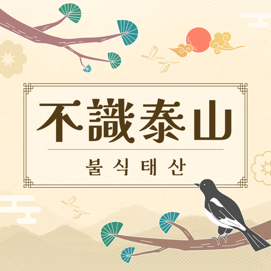 불식태산(不識泰山) 뜻, 유래, 예문, 반대말, 유의어