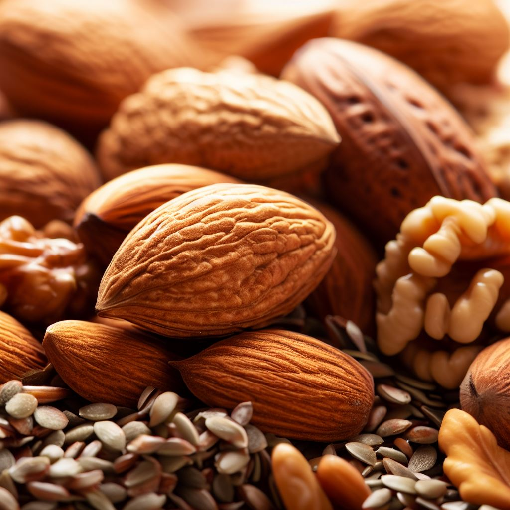 아몬드, 호두, 아마씨, 치아씨드