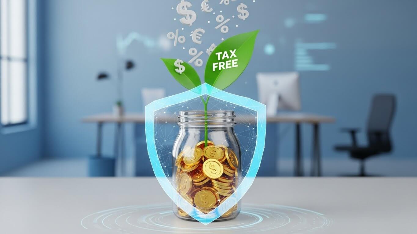 실드가쳐지고금화가담겨있는 유리상자에 잎이피어있고- tax free 의 글이있다