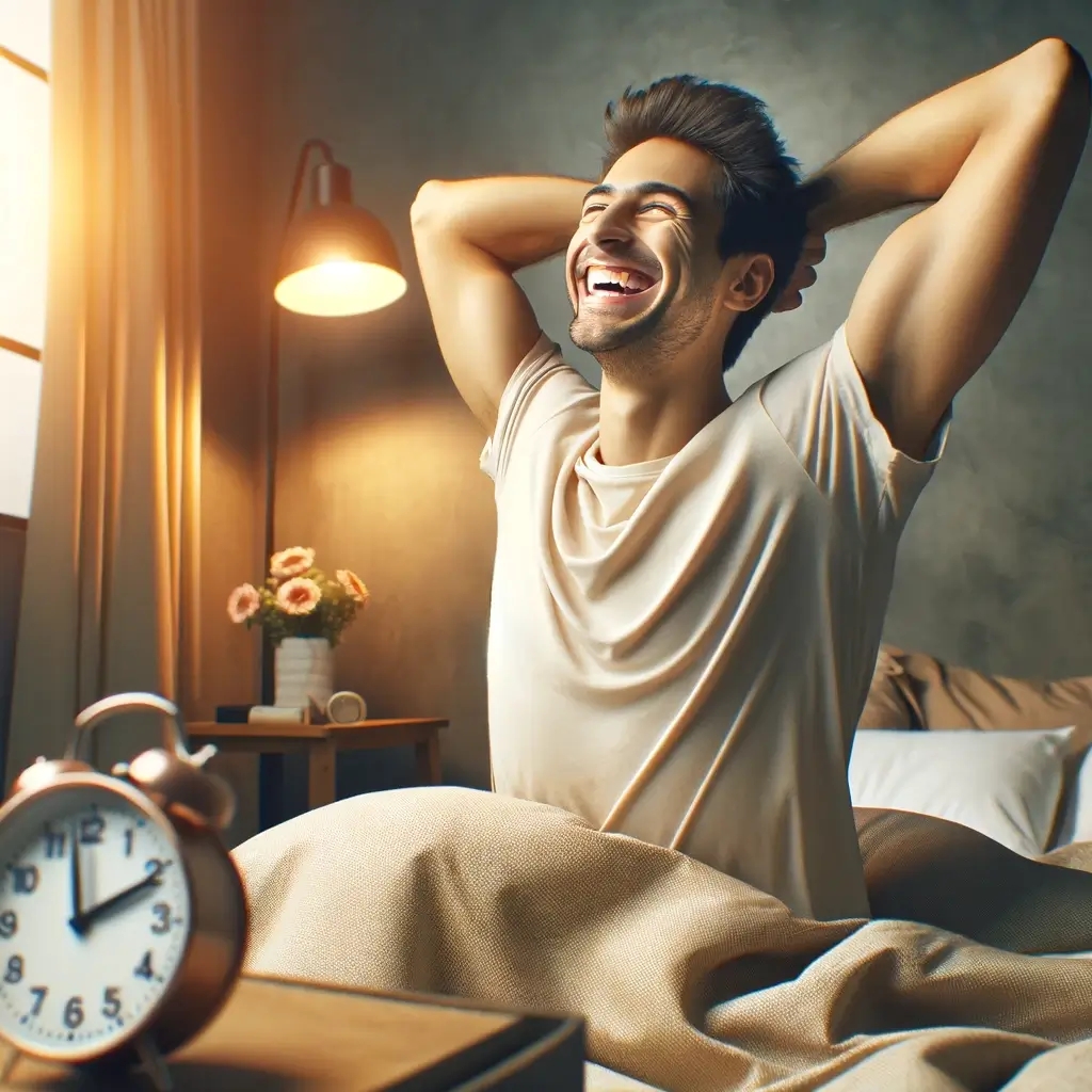 10분-낮잠후-개운하게-일어난-남성