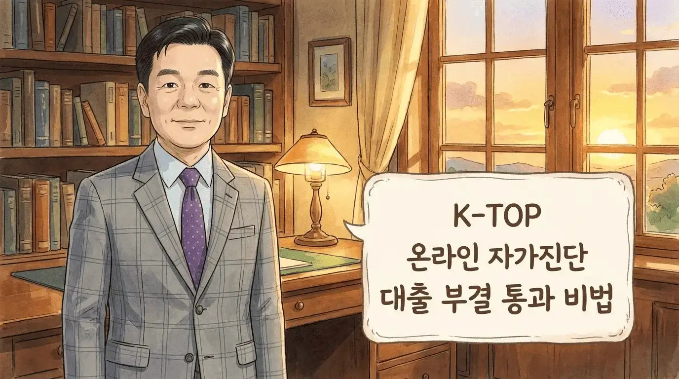 기술보증기금 K-TOP 온라인 자가진단 통과 비법 아바타 일러스트