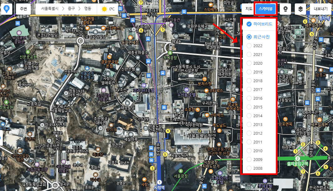 다음지도 스카이뷰