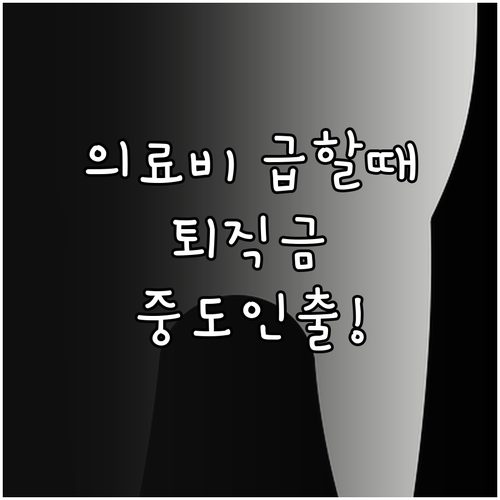 요양비 마련을 위한 퇴직연금 중도인출..