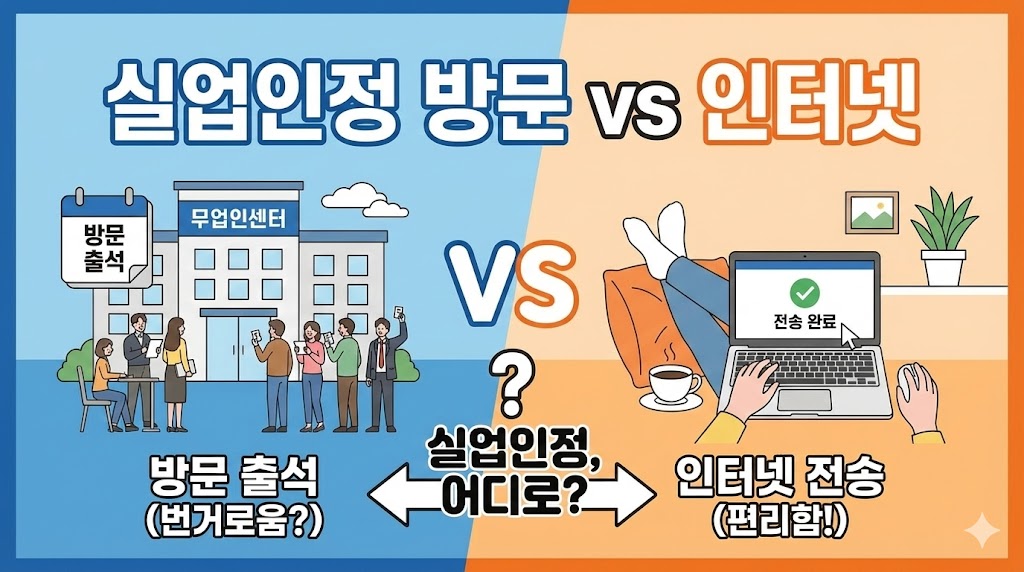 실업인정, 방문 vs 인터넷?