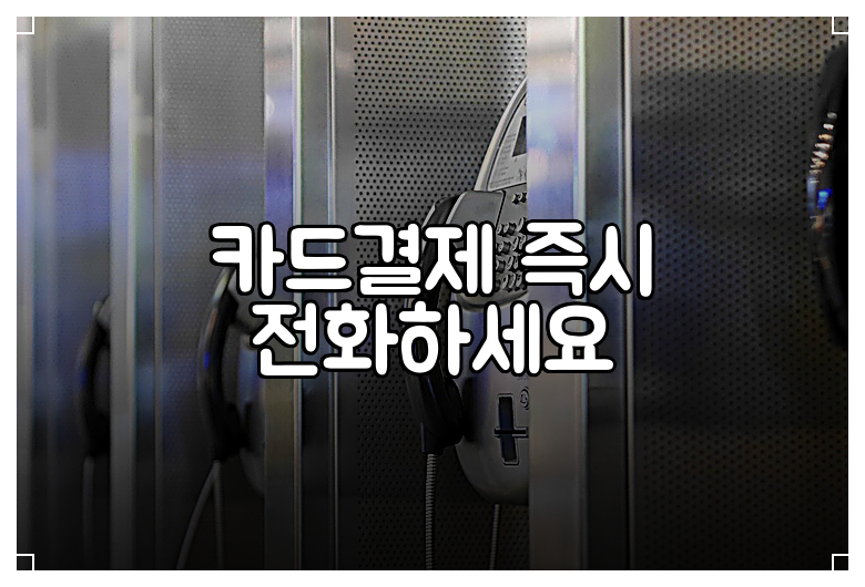 카드결제 즉시 전화하세요
