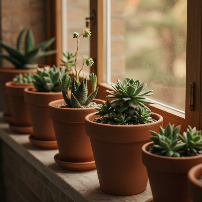 테라코타 화분을 활용한 인테리어