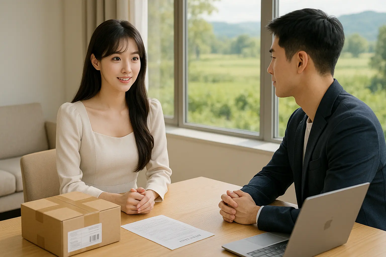 택배 분실 관련 상담하는 이미지