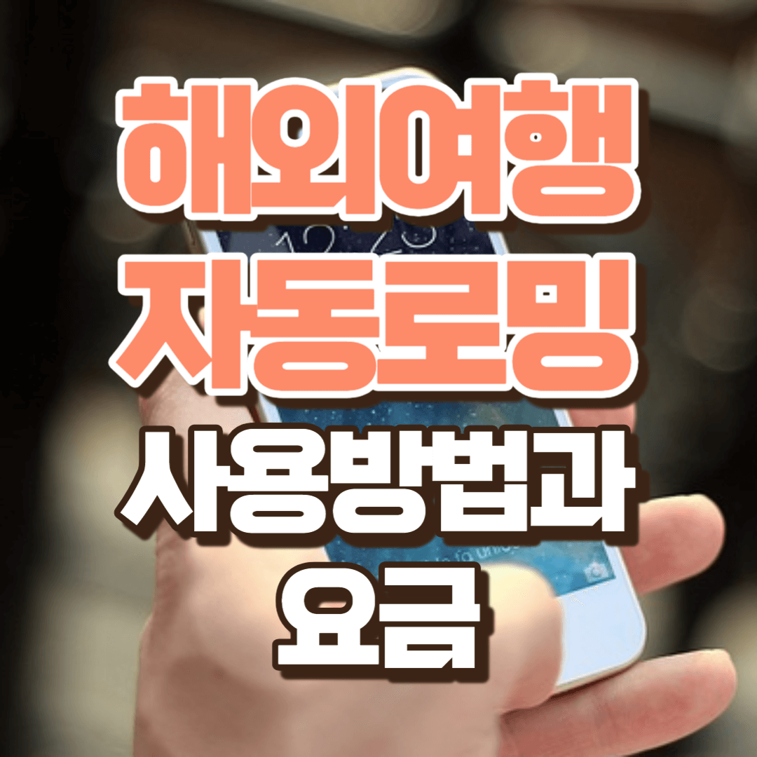 해외여행 핸드폰 자동로밍 사용방법과 요금