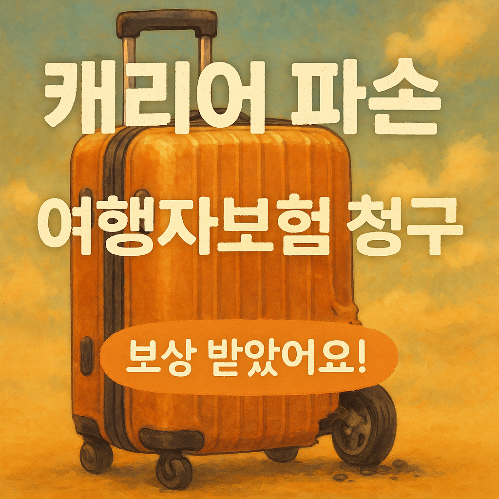 여행중 캐리어 파손 보험 청구