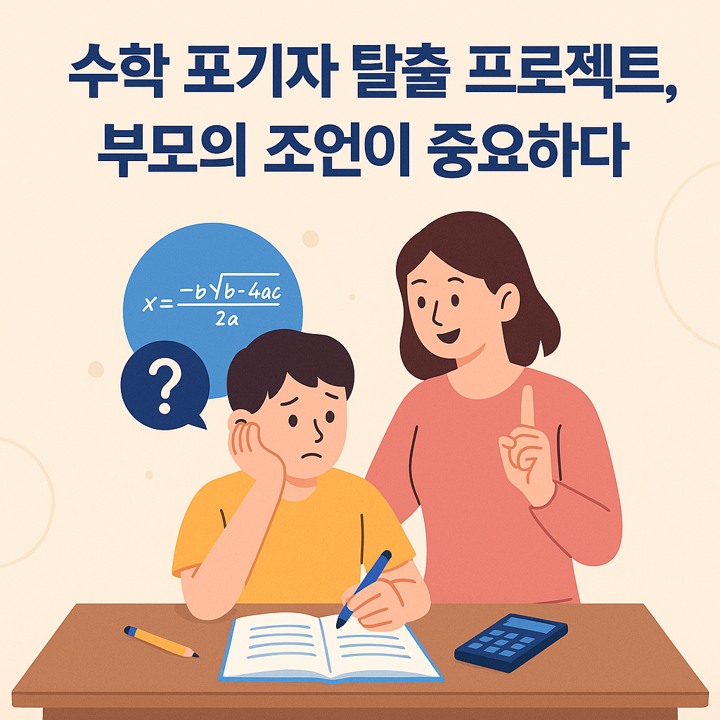 수학 포기자 탈출 프로젝트, 부모의 조언이 중요하다.