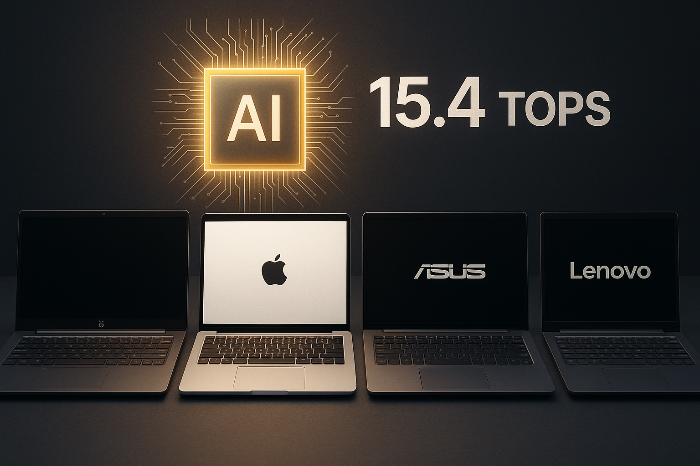AI PC 시장 경쟁을 상징하는 노트북 브랜드 이미지