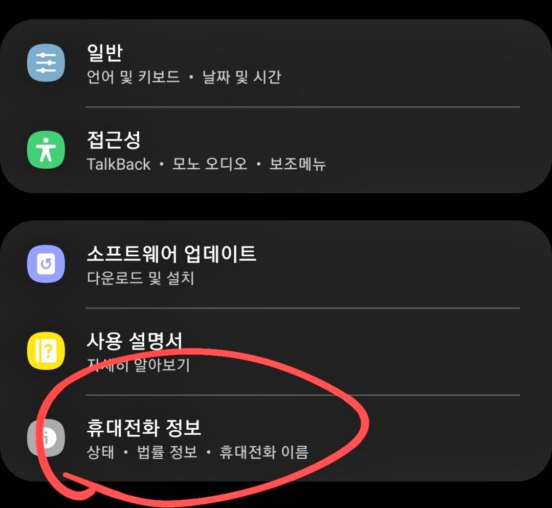 갤럭시 휴대전화 정보