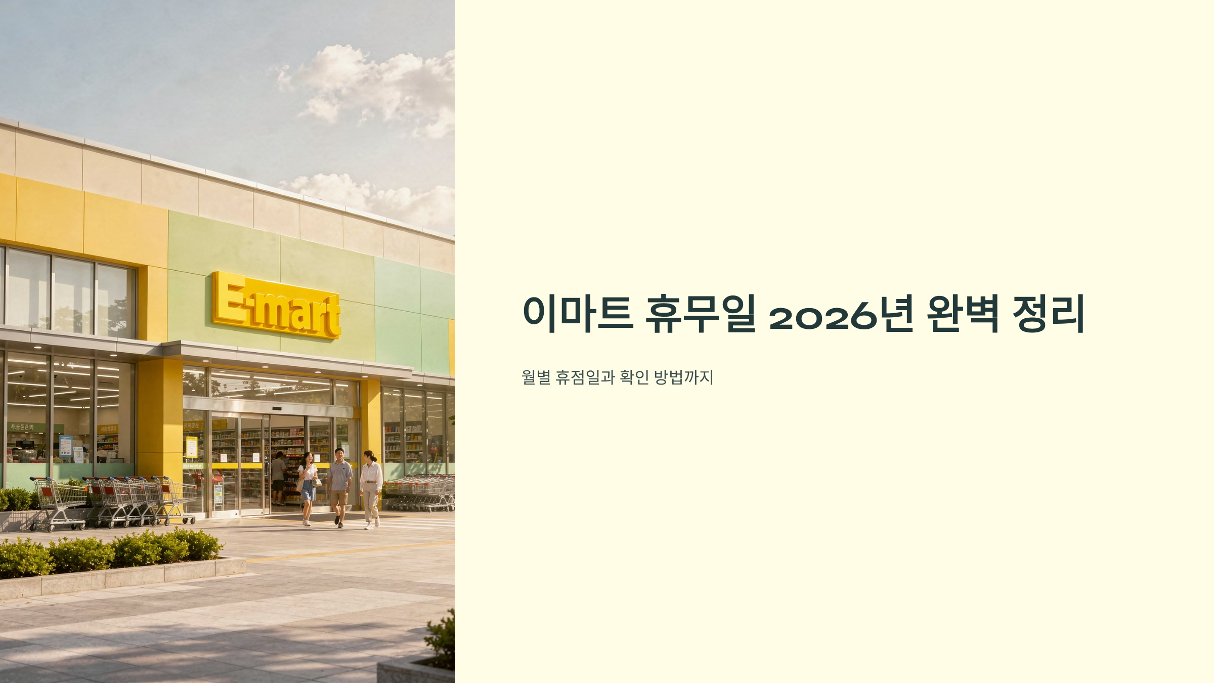 이마트 휴무일 가이드