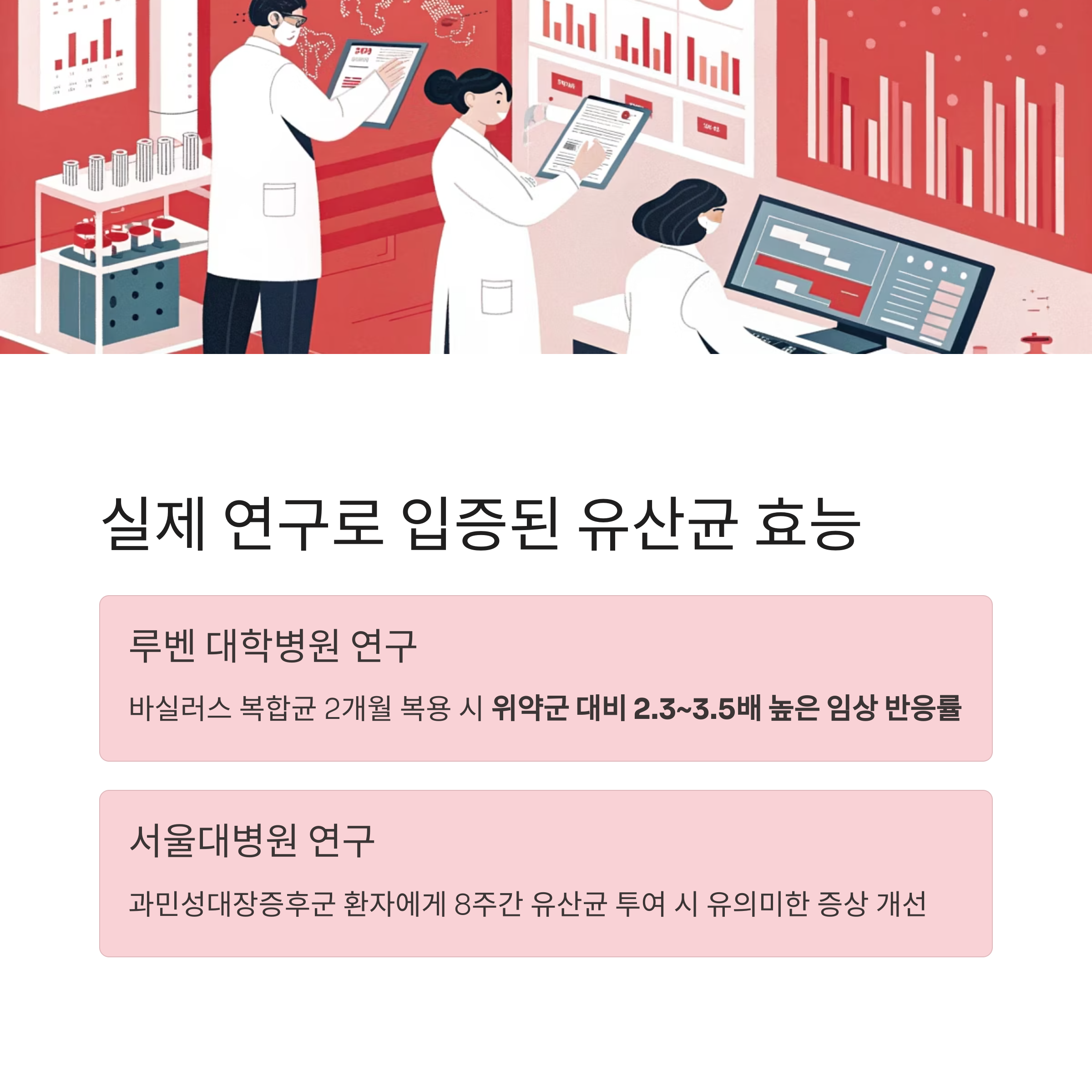 실제 연구로 입증된 유산균 효능