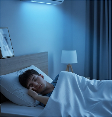 여름철 숙면법 모습입니다.