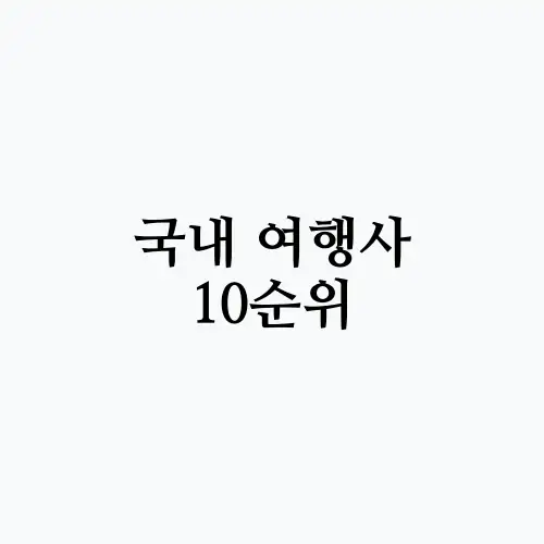 국내 여행사 10순위
