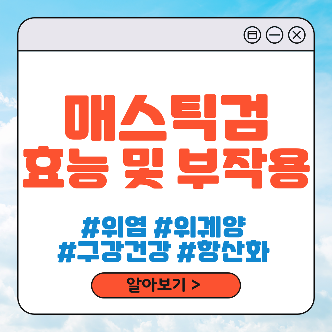 매스틱검 효능 및 부작용