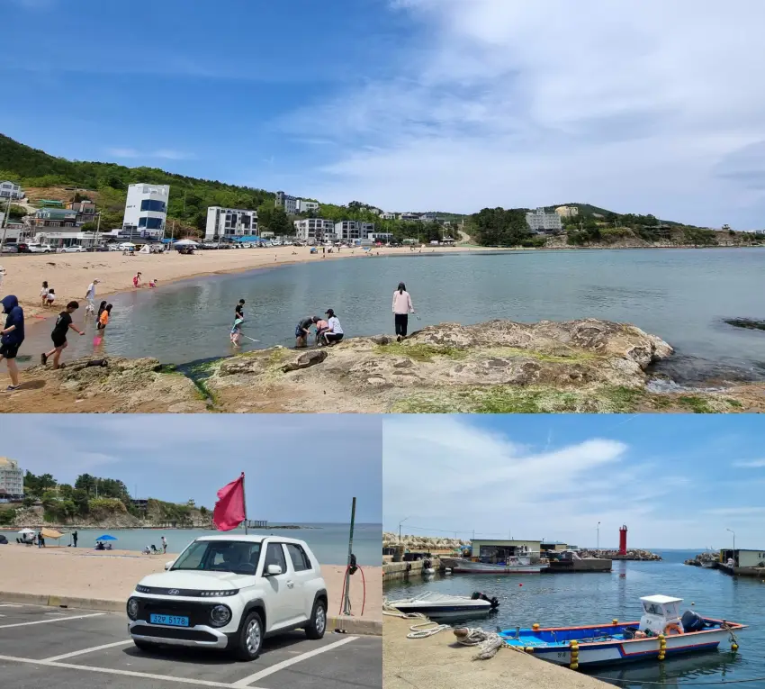 오도 1리 간이해수욕장 주변 풍경은 이렇습니다.
