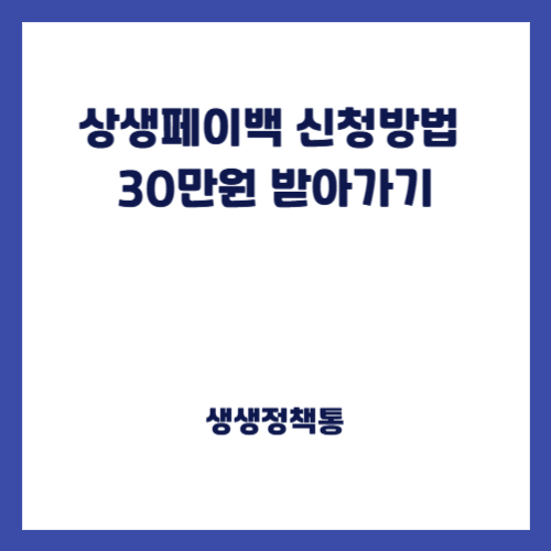 상생페이백 신청방법 30만원 받아가기