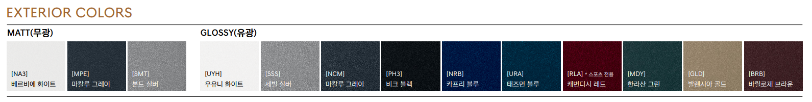 G80 익스테리어(외부) 컬러