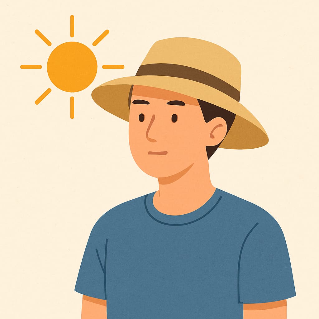 실외 근무자 자외선 보호 용품 착용